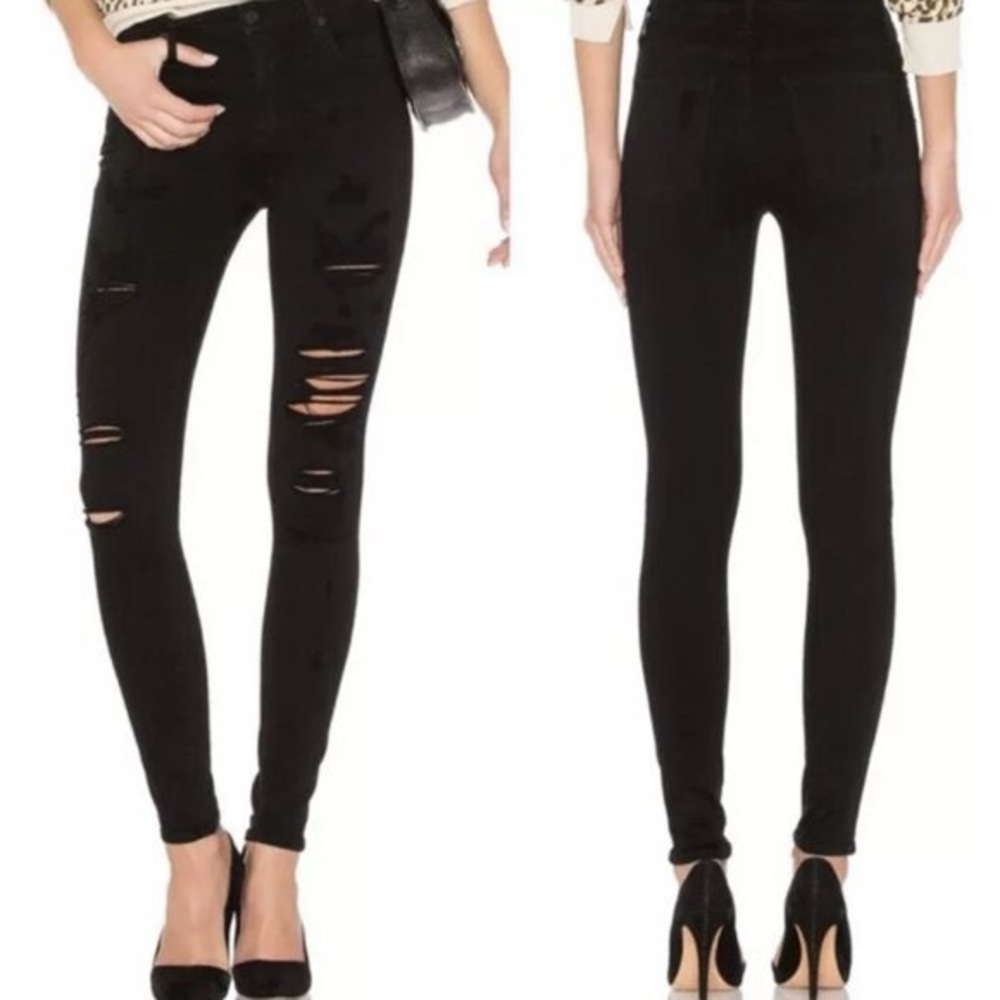 Black Distressed Skinny Jeans